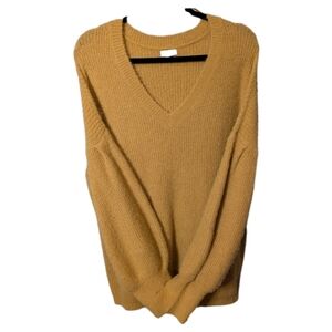 Debut 1X Drop Shoulder Balloon Sleeve Fuzzy Sweater